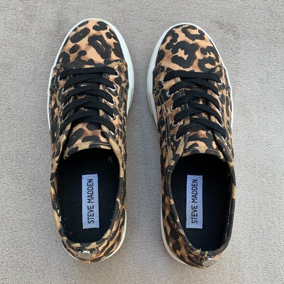 Steve Madden Emmi Women's Leopard Print Platform Sneakers Sz 8.5 - Picture 12 of 15